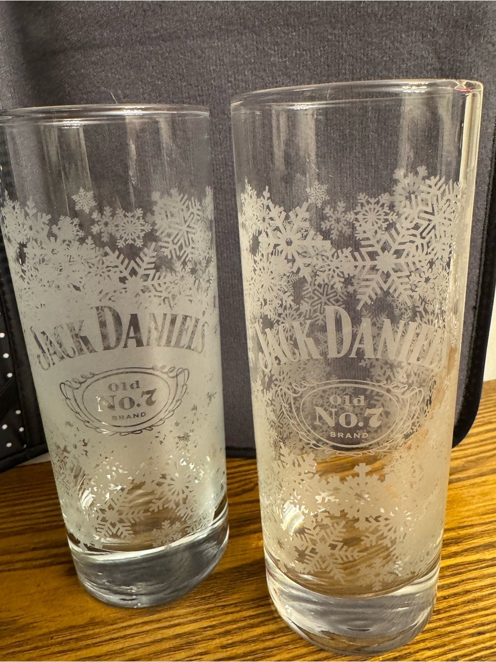 Jack Daniel's Old No. 7 Snowflake Highball Glasses Set of 2 EUC